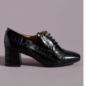 • Anthropologie Sloan Oxford black leather Heel